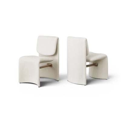 Slique Cream Fabric Upholstered Dining Chair