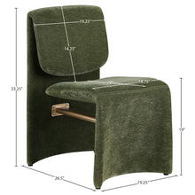 Slique Green Performance Fabric Upholstered Dining Chair, Set of 2