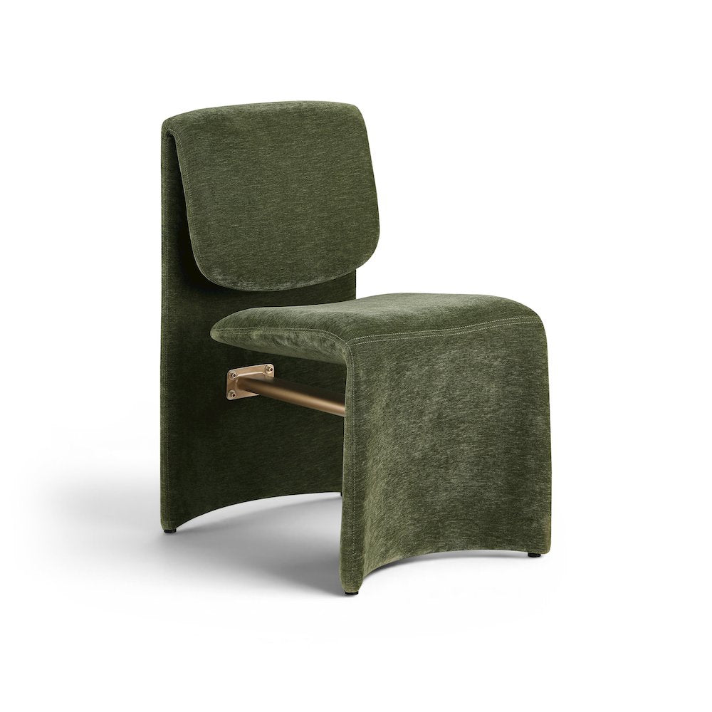 Slique Green Fabric Upholstered Dining Chair
