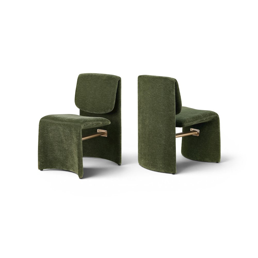 Slique Green Fabric Upholstered Dining Chair