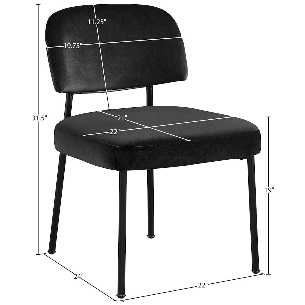 Zarelle Black Performance Fabric Upholstered Dining Chair, Set of 2