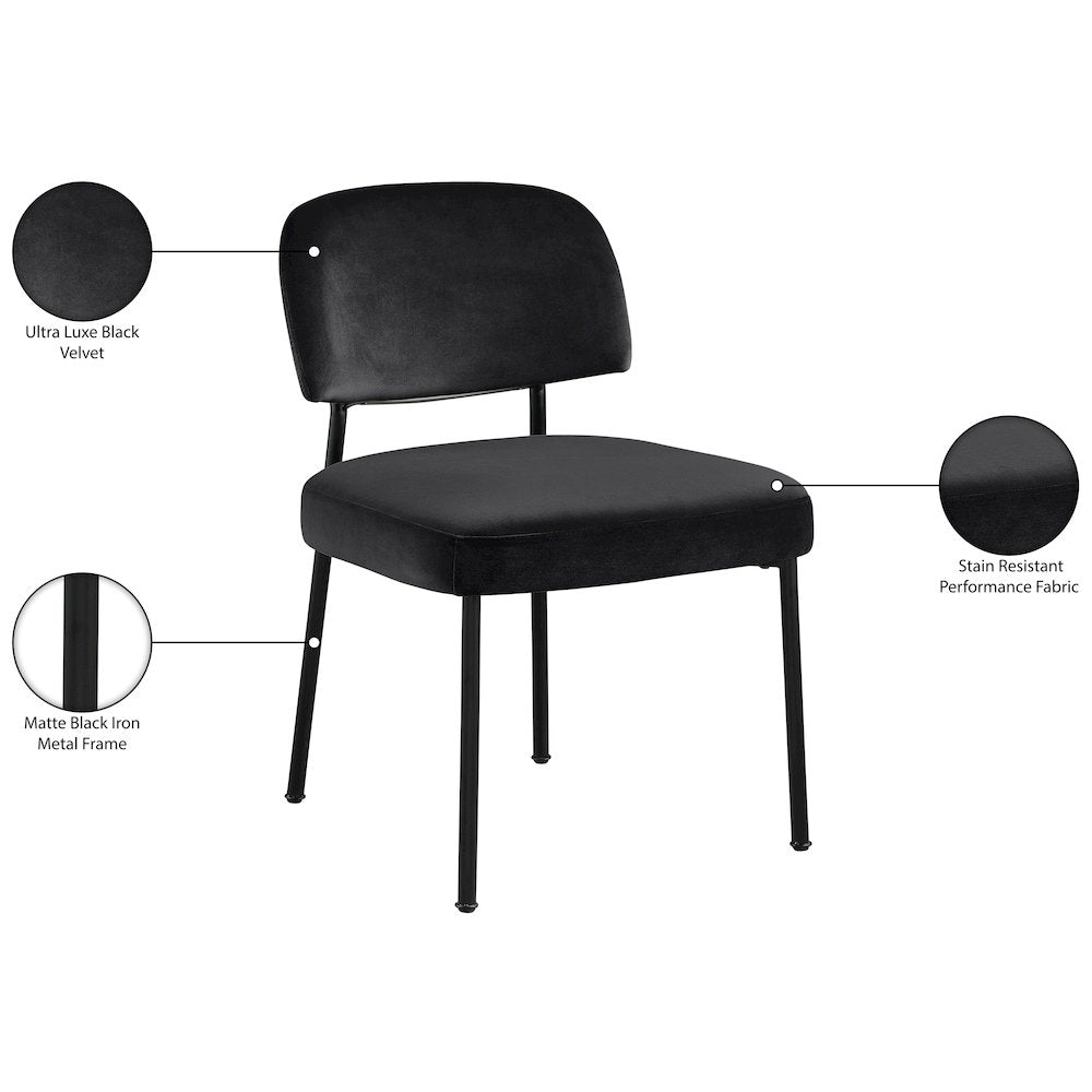 Zarelle Black Performance Fabric Upholstered Dining Chair, Set of 2