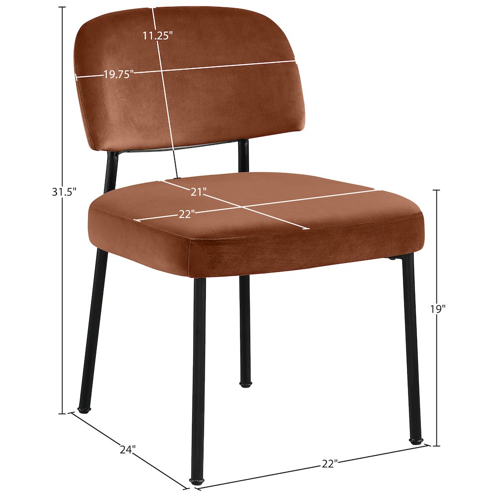 Zarelle Cognac Performance Fabric Upholstered Dining Chair, Set of 2