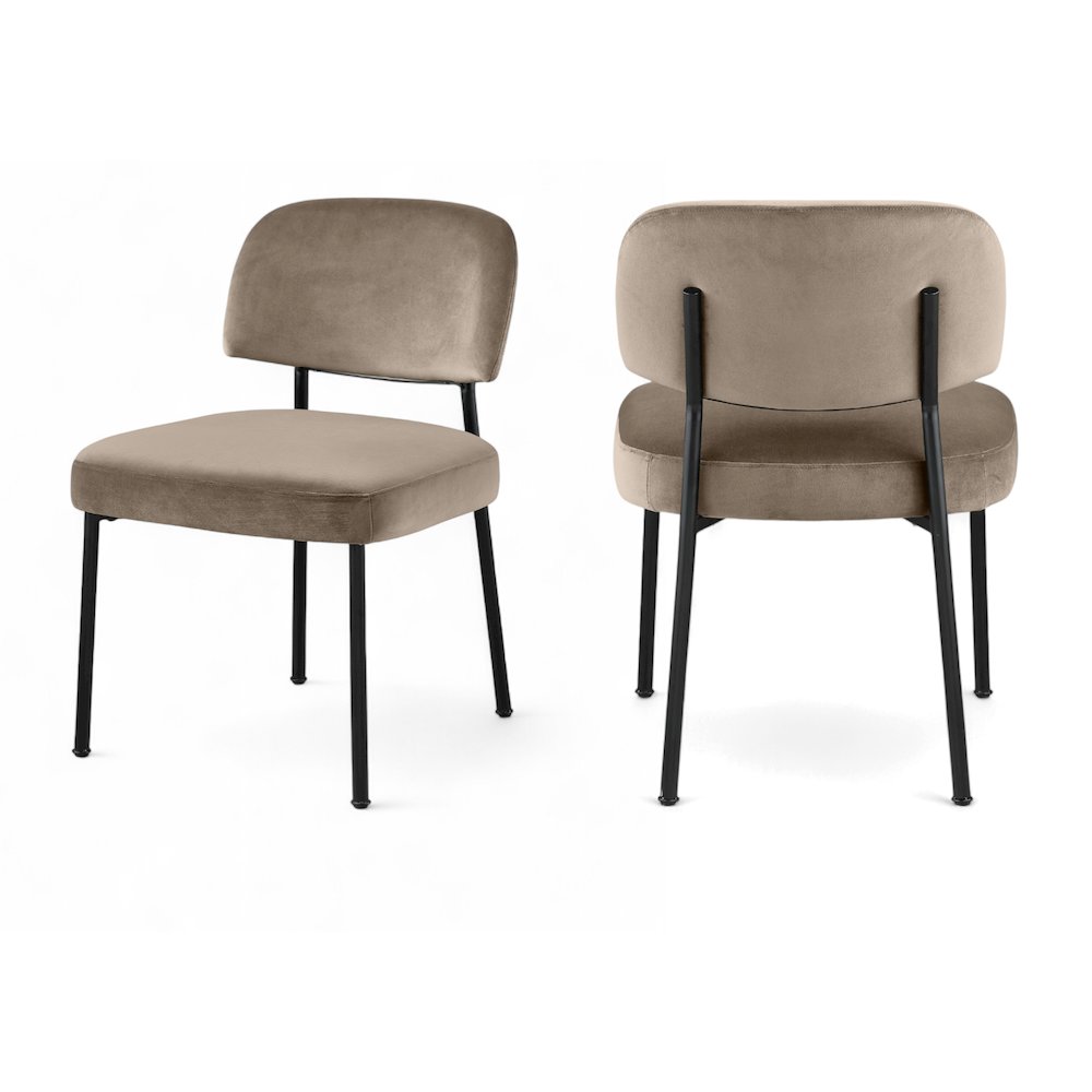 Zarelle Taupe Performance Fabric Upholstered Dining Chair, Set of 2