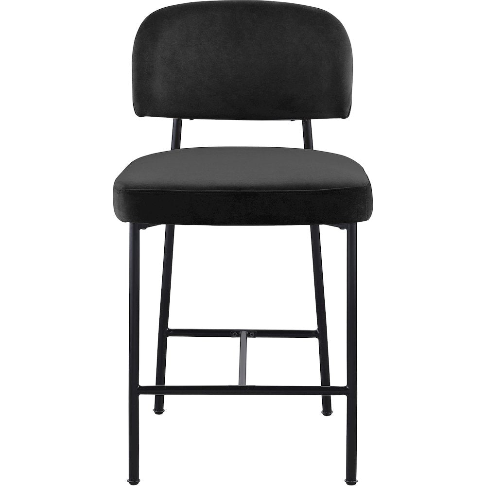 Zarelle Black Performance Fabric Upholstered Counter Stool, Set of 2