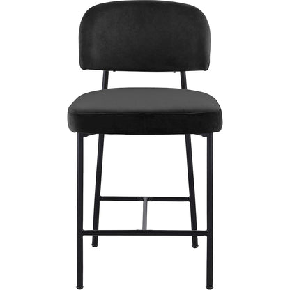 Zarelle Black Performance Fabric Upholstered Counter Stool, Set of 2