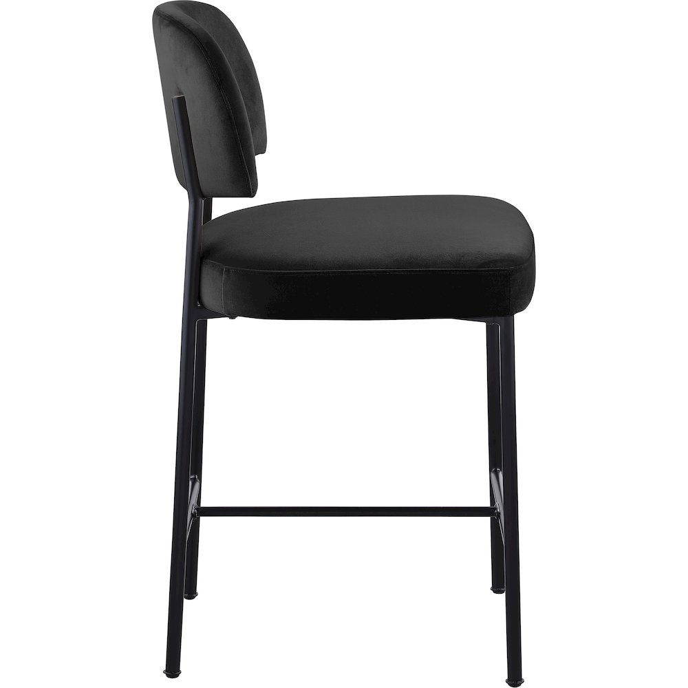 Zarelle Black Performance Fabric Upholstered Counter Stool, Set of 2