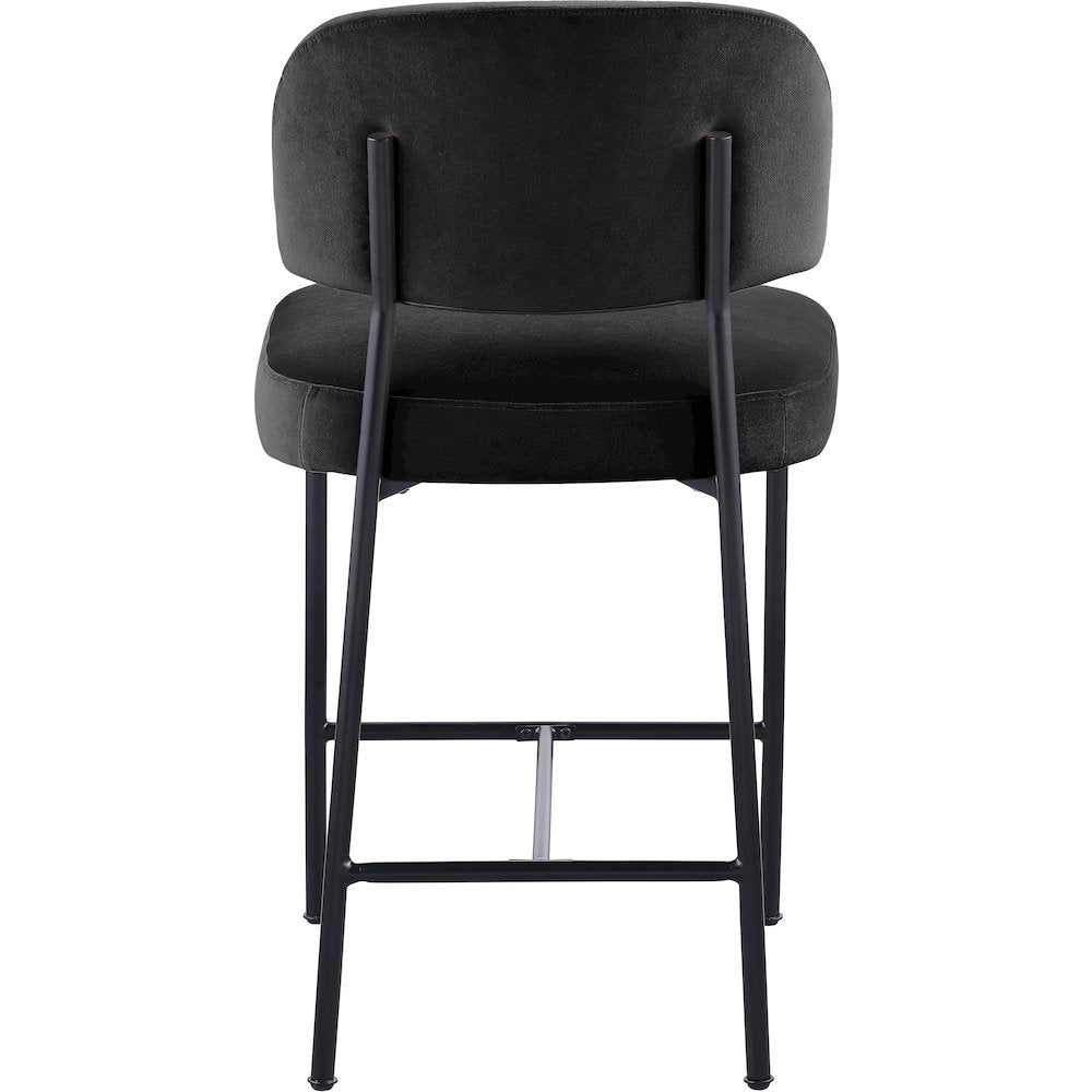 Zarelle Black Performance Fabric Upholstered Counter Stool, Set of 2