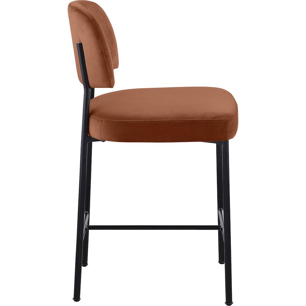 Zarelle Cognac Performance Fabric Upholstered Counter Stool, Set of 2