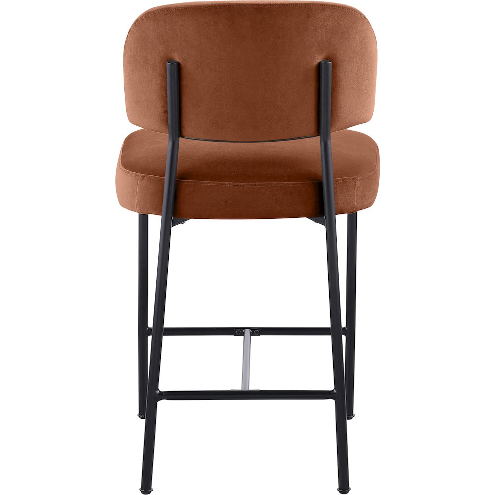 Zarelle Cognac Performance Fabric Upholstered Counter Stool, Set of 2