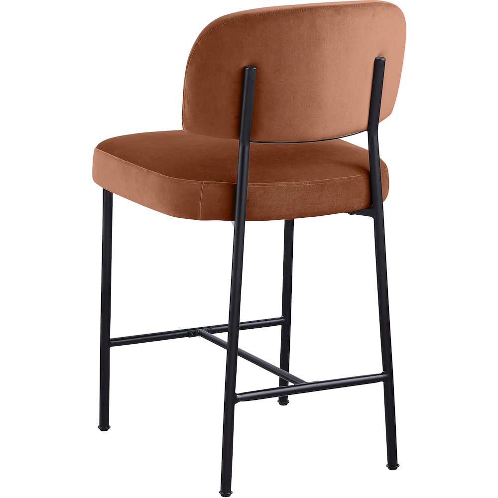 Zarelle Cognac Performance Fabric Upholstered Counter Stool, Set of 2