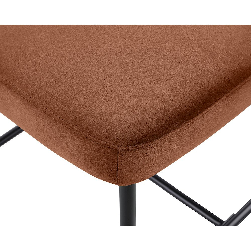 Zarelle Cognac Performance Fabric Upholstered Counter Stool, Set of 2