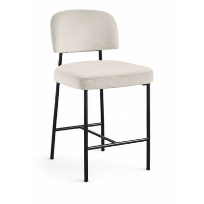 Zarelle Cream Performance Fabric Upholstered Counter Stool, Set of 2
