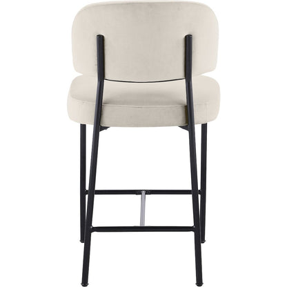 Zarelle Cream Performance Fabric Upholstered Counter Stool, Set of 2