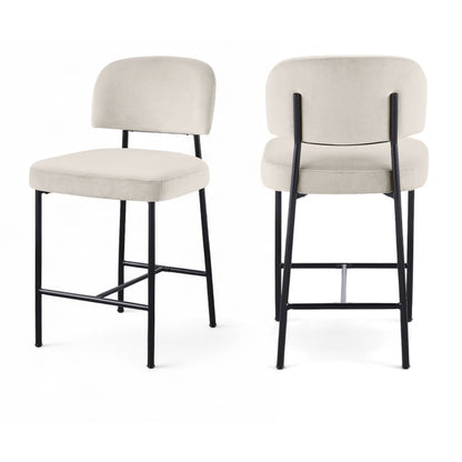 Zarelle Cream Performance Fabric Upholstered Counter Stool, Set of 2