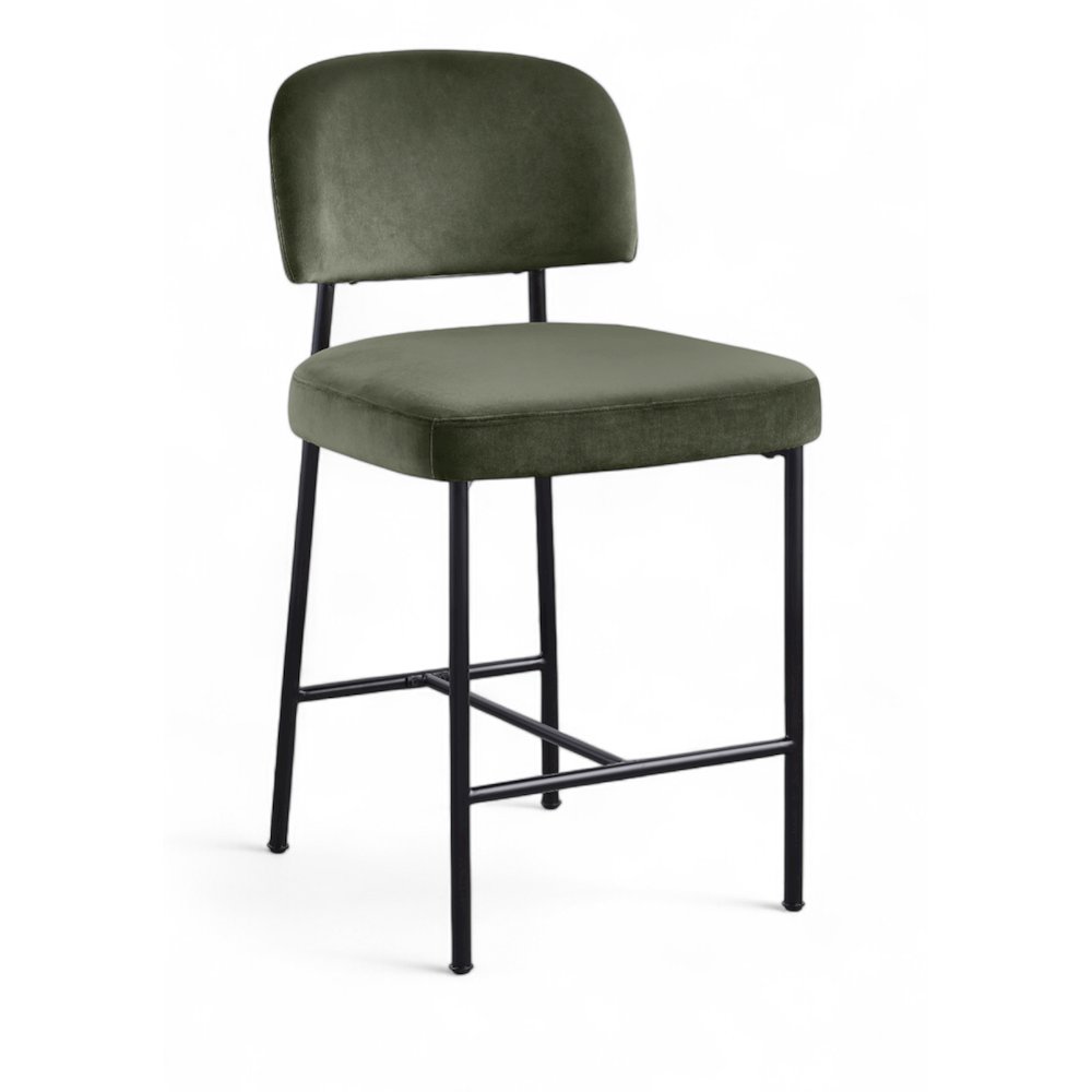 Zarelle Green Performance Fabric Upholstered Counter Stool, Set of 2
