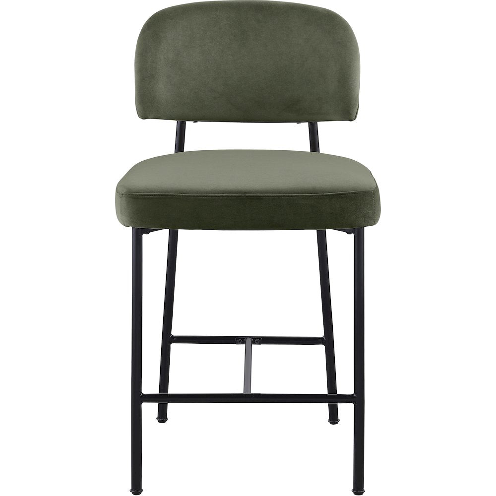 Zarelle Green Performance Fabric Upholstered Counter Stool, Set of 2