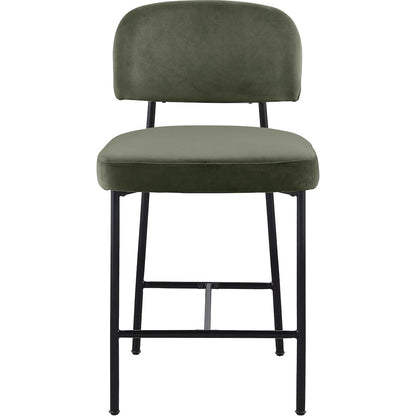 Zarelle Green Performance Fabric Upholstered Counter Stool, Set of 2