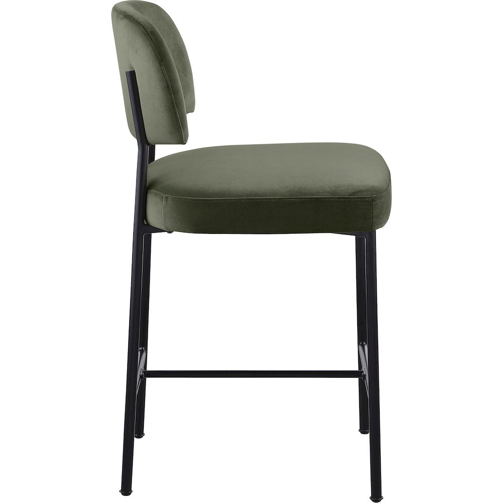 Zarelle Green Performance Fabric Upholstered Counter Stool, Set of 2