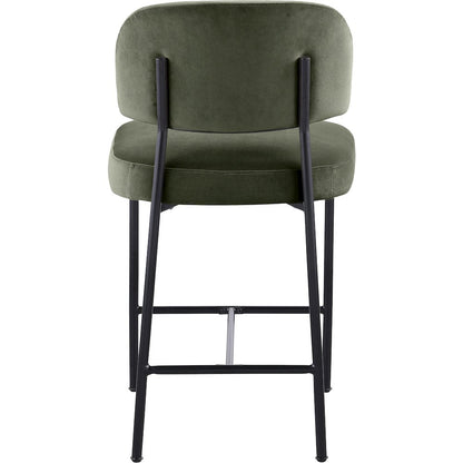 Zarelle Green Performance Fabric Upholstered Counter Stool, Set of 2