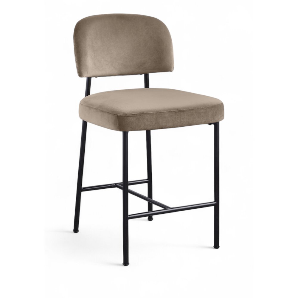 Zarelle Taupe Performance Fabric Upholstered Counter Stool, Set of 2
