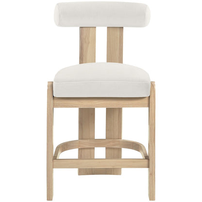 Arienzo Cream Velvet Performance Fabric Upholstered Counter Stool, Set of 2