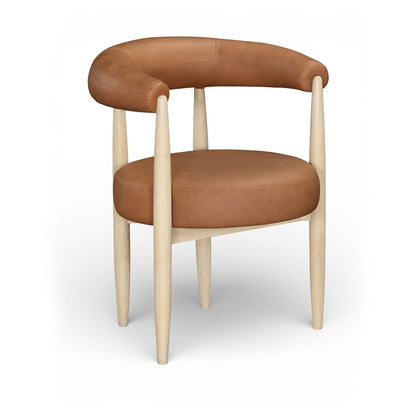 Sable Cognac Vegan Leather Upholstered Dining Chair