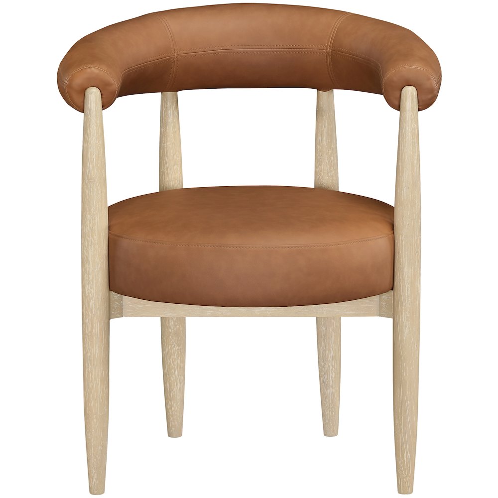 Sable Cognac Vegan Leather Upholstered Dining Chair