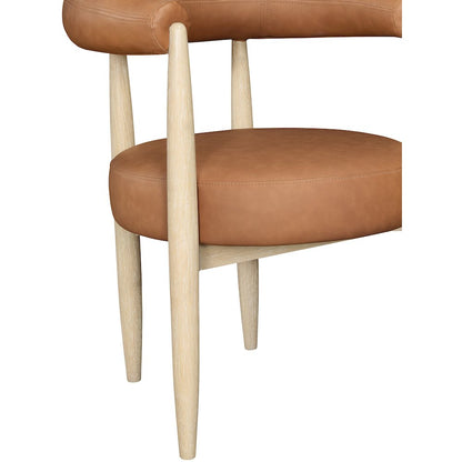 Sable Cognac Vegan Leather Upholstered Dining Chair