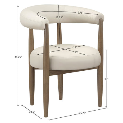 Sable Beige Vegan Leather Upholstered Dining Chair
