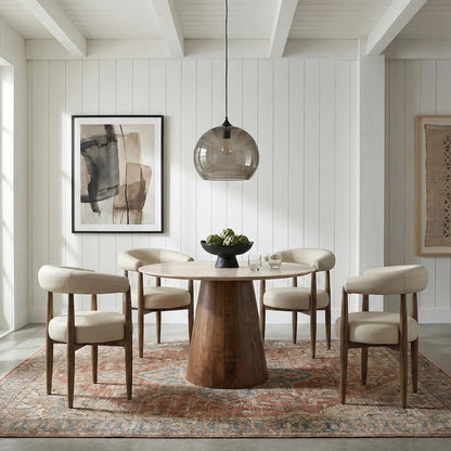 Sable Beige Vegan Leather Upholstered Dining Chair