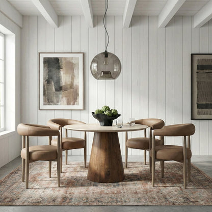 Sable Brown Vegan Leather Upholstered Dining Chair