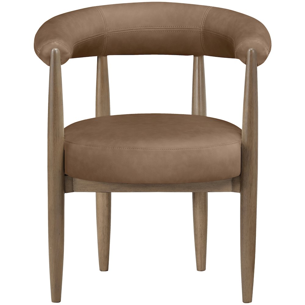 Sable Brown Vegan Leather Upholstered Dining Chair