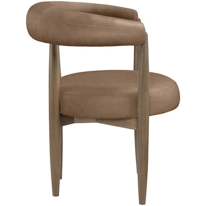 Sable Brown Vegan Leather Upholstered Dining Chair