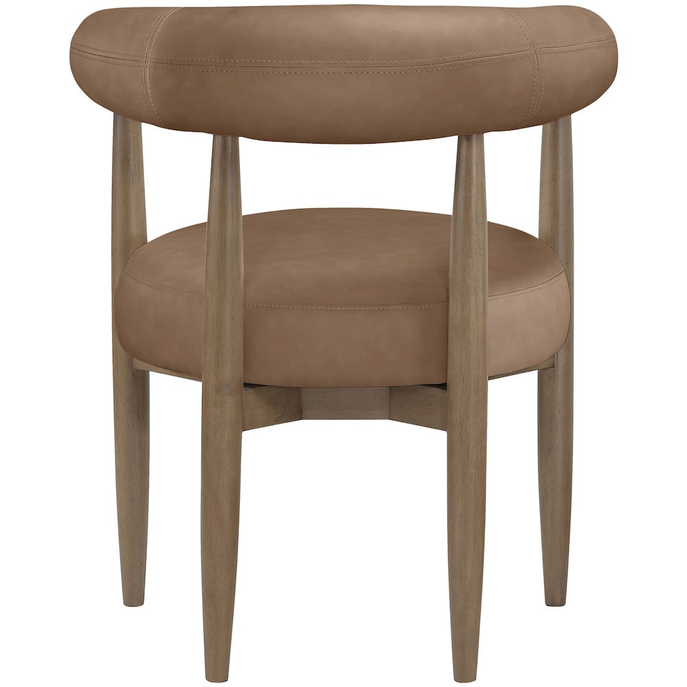 Sable Brown Vegan Leather Upholstered Dining Chair