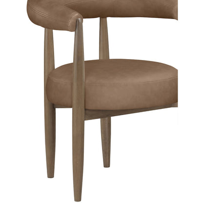 Sable Brown Vegan Leather Upholstered Dining Chair