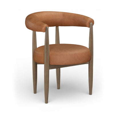 Sable Cognac Vegan Leather Upholstered Dining Chair