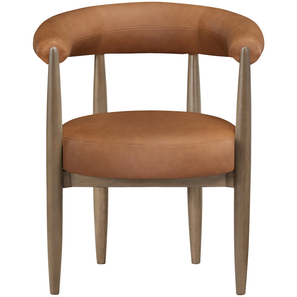 Sable Cognac Vegan Leather Upholstered Dining Chair