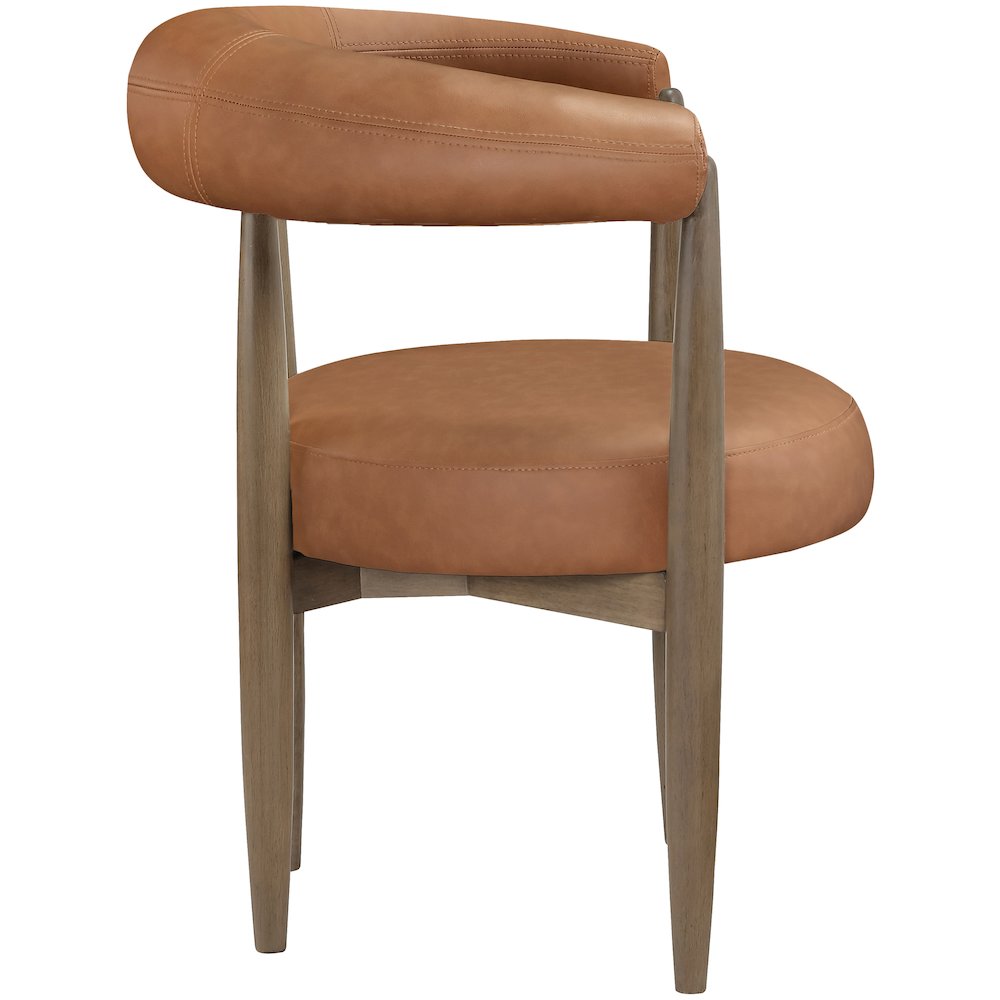 Sable Cognac Vegan Leather Upholstered Dining Chair