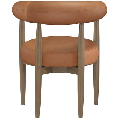 Sable Cognac Vegan Leather Upholstered Dining Chair