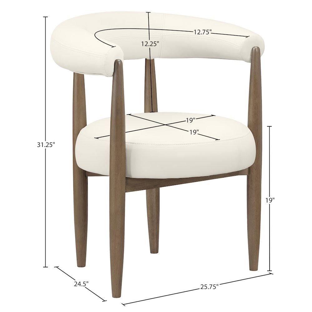 Sable Cream Vegan Leather Upholstered Dining Chair