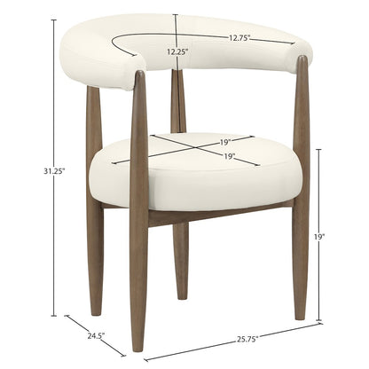 Sable Cream Vegan Leather Upholstered Dining Chair