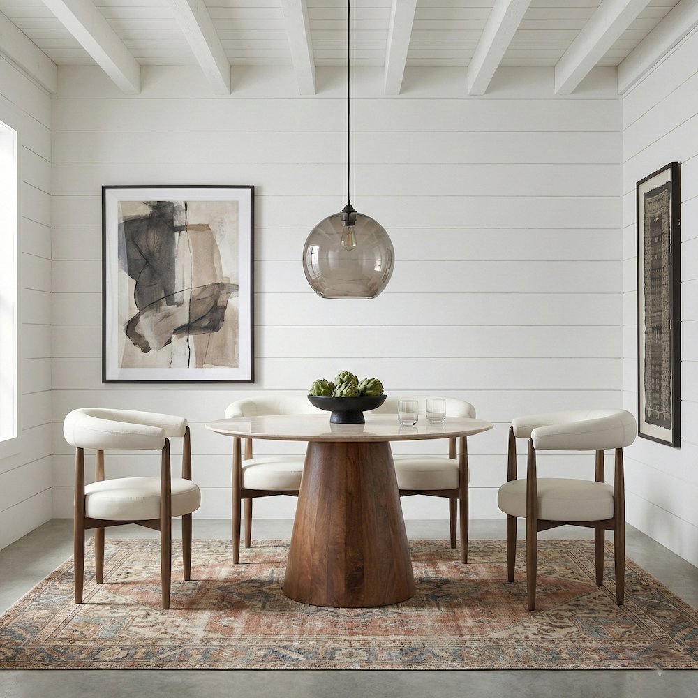 Sable Cream Vegan Leather Upholstered Dining Chair