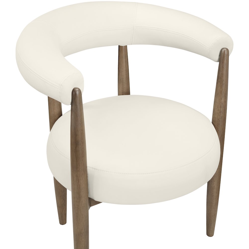 Sable Cream Vegan Leather Upholstered Dining Chair