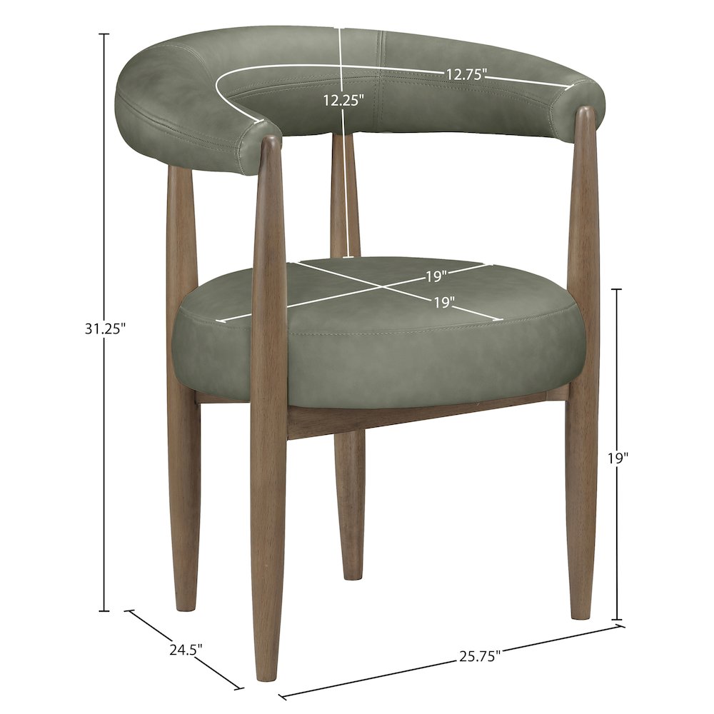 Sable Green Vegan Leather Upholstered Dining Chair
