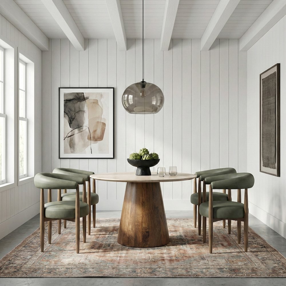 Sable Green Vegan Leather Upholstered Dining Chair