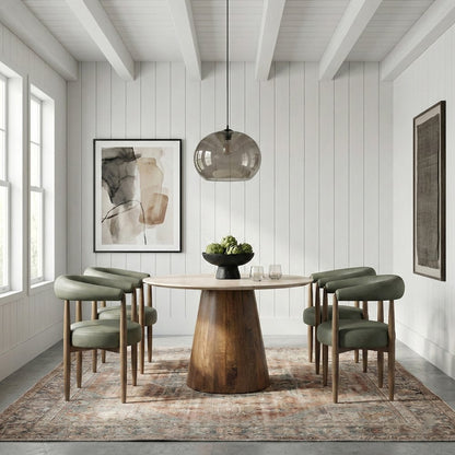 Sable Green Vegan Leather Upholstered Dining Chair