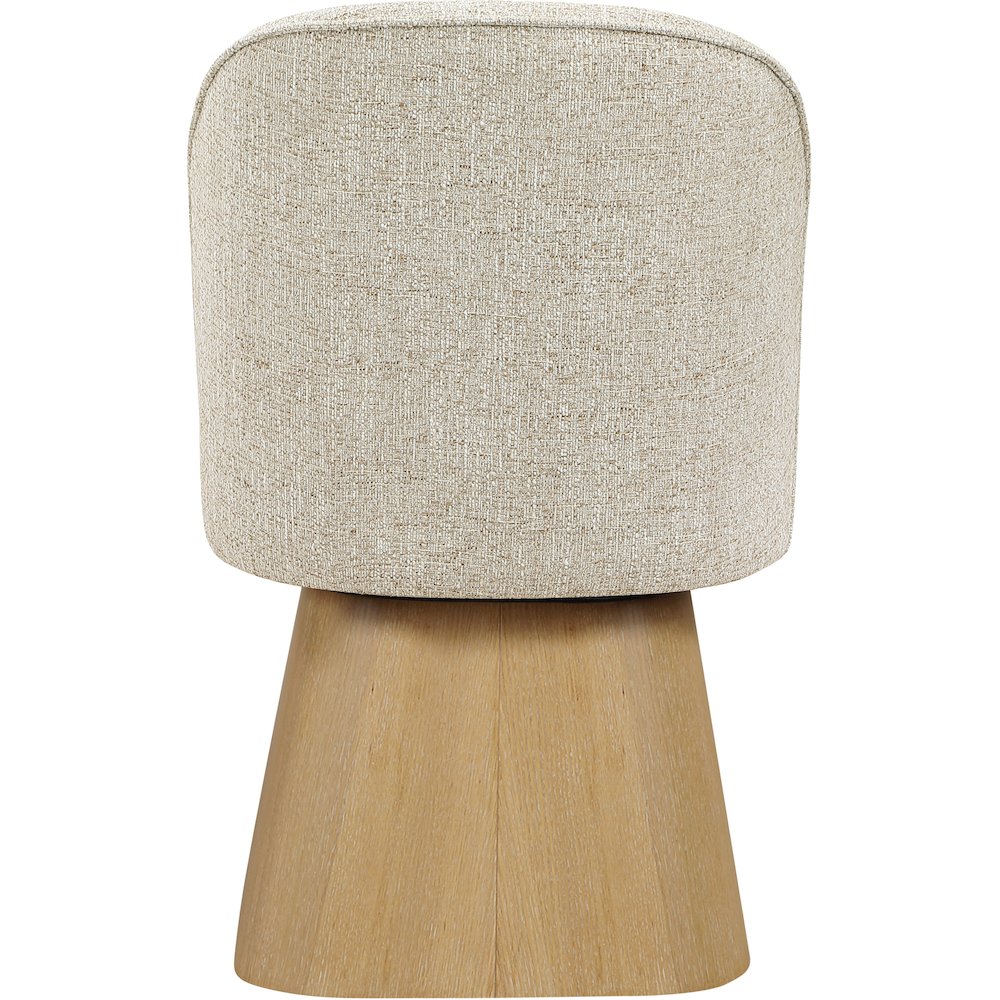 Marlowe Beige Linen Textured Fabric Upholstered Swivel Dining Side Chair