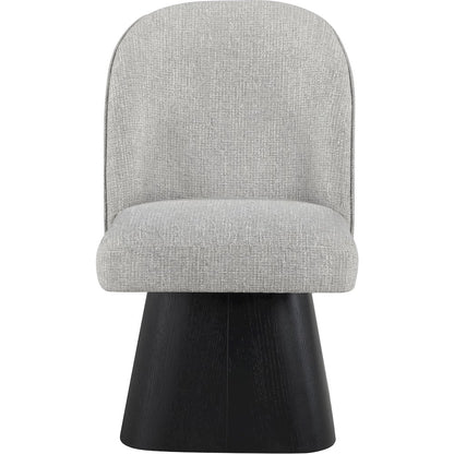 Marlowe Grey Linen Textured Fabric Upholstered Swivel Dining Side Chair