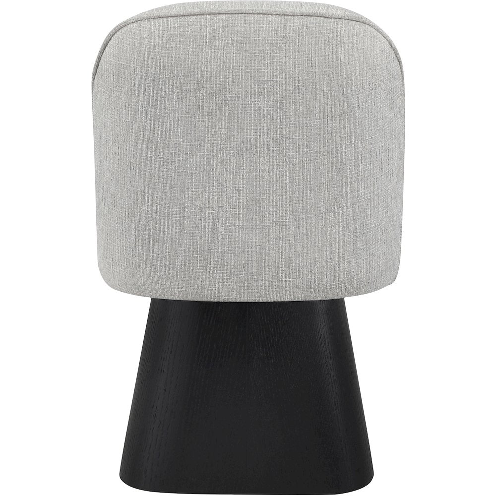 Marlowe Grey Linen Textured Fabric Upholstered Swivel Dining Side Chair
